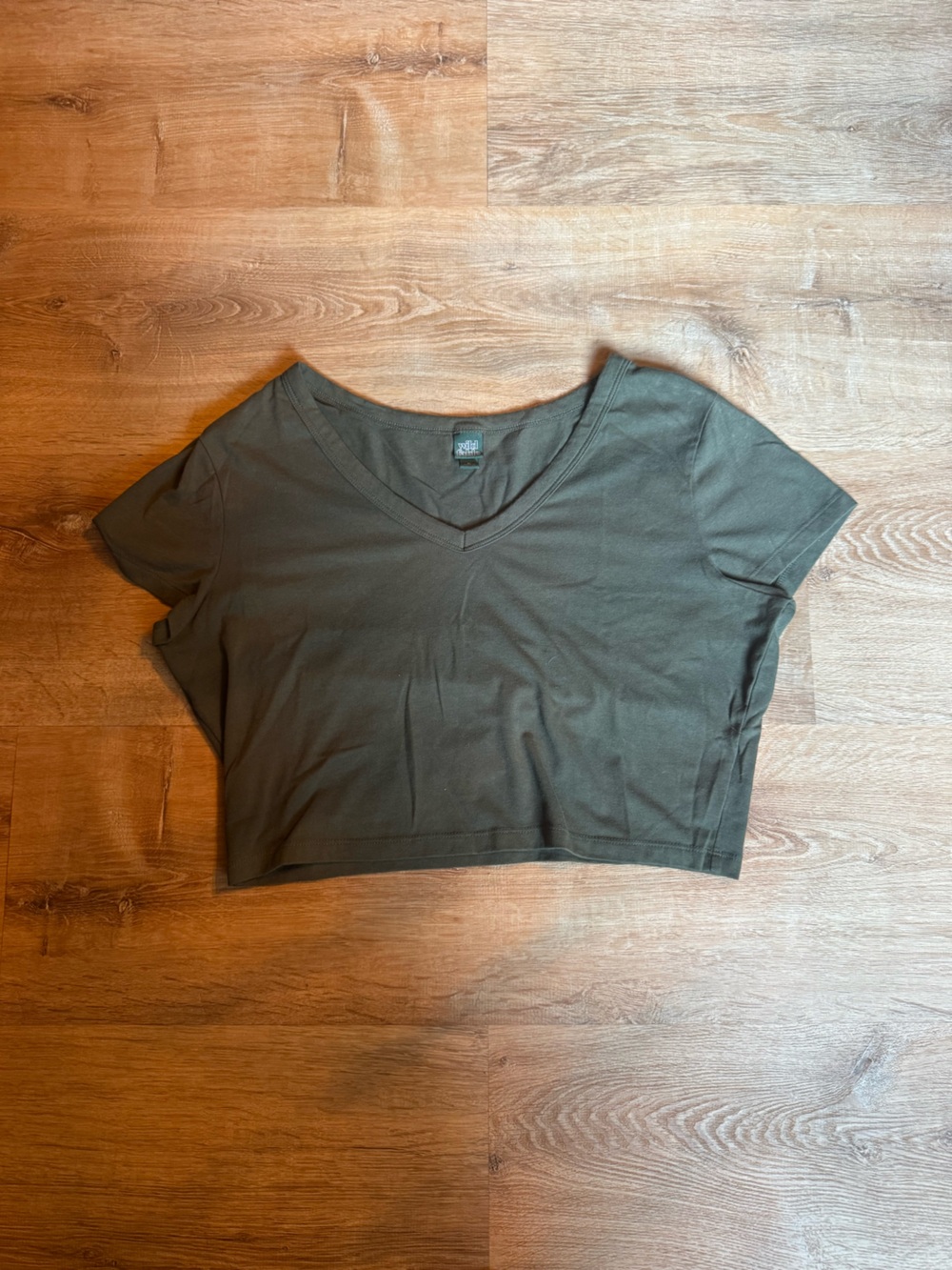 wild fable Olive Green V-Neck Crop Top